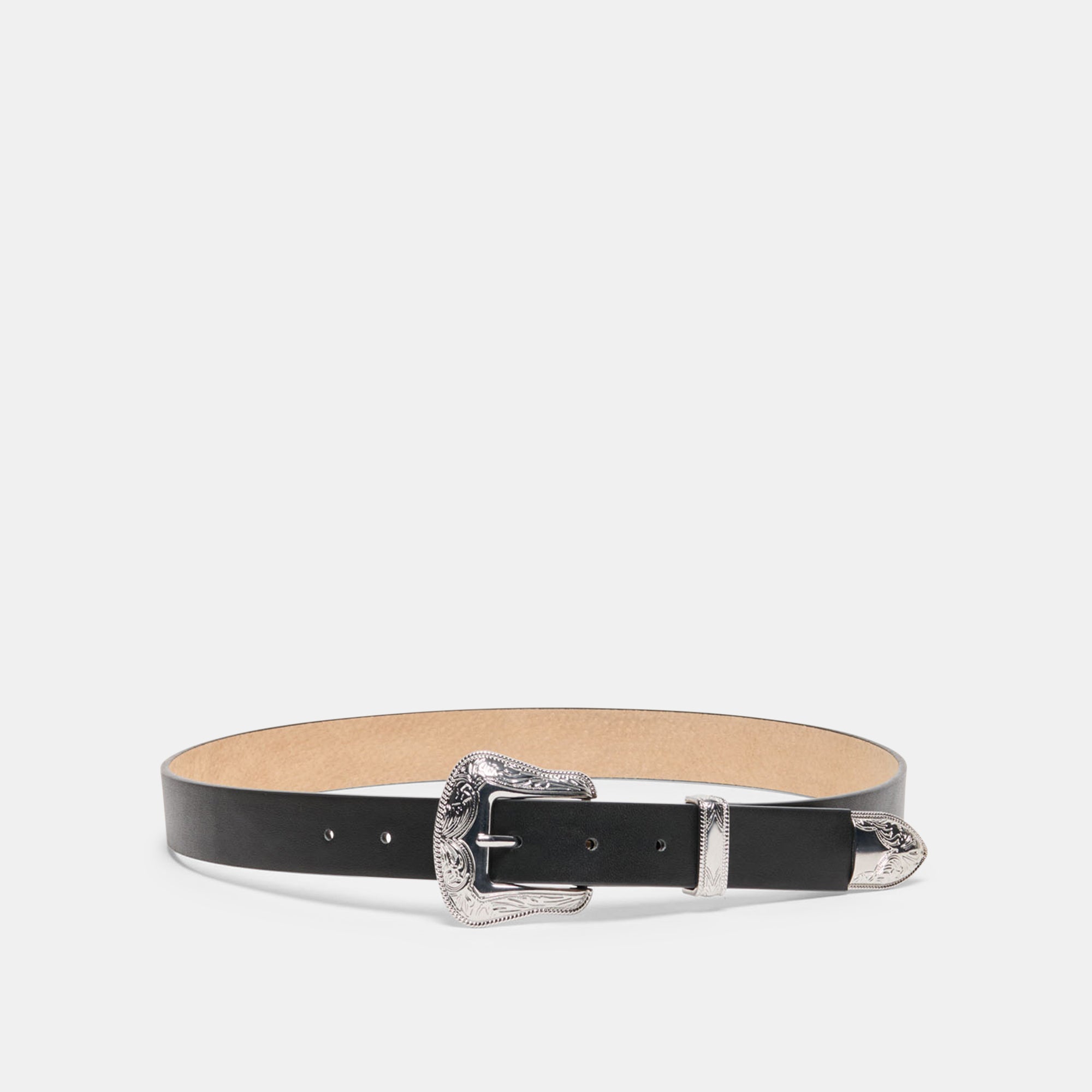 Dolce Vita ACCESSORIES | Vintage Western Black Silver Buckle Belt