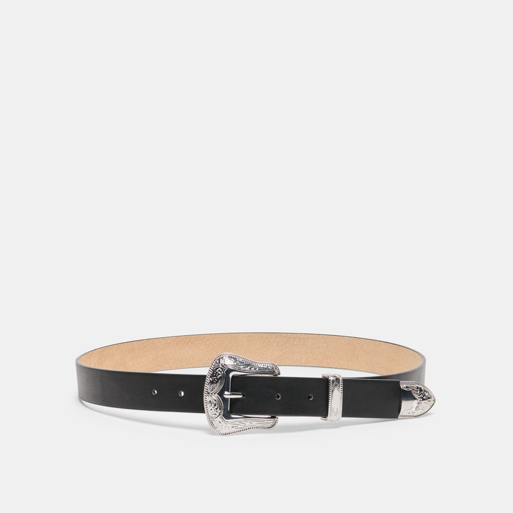 Dolce Vita ACCESSORIES | Vintage Western Black Silver Buckle Belt