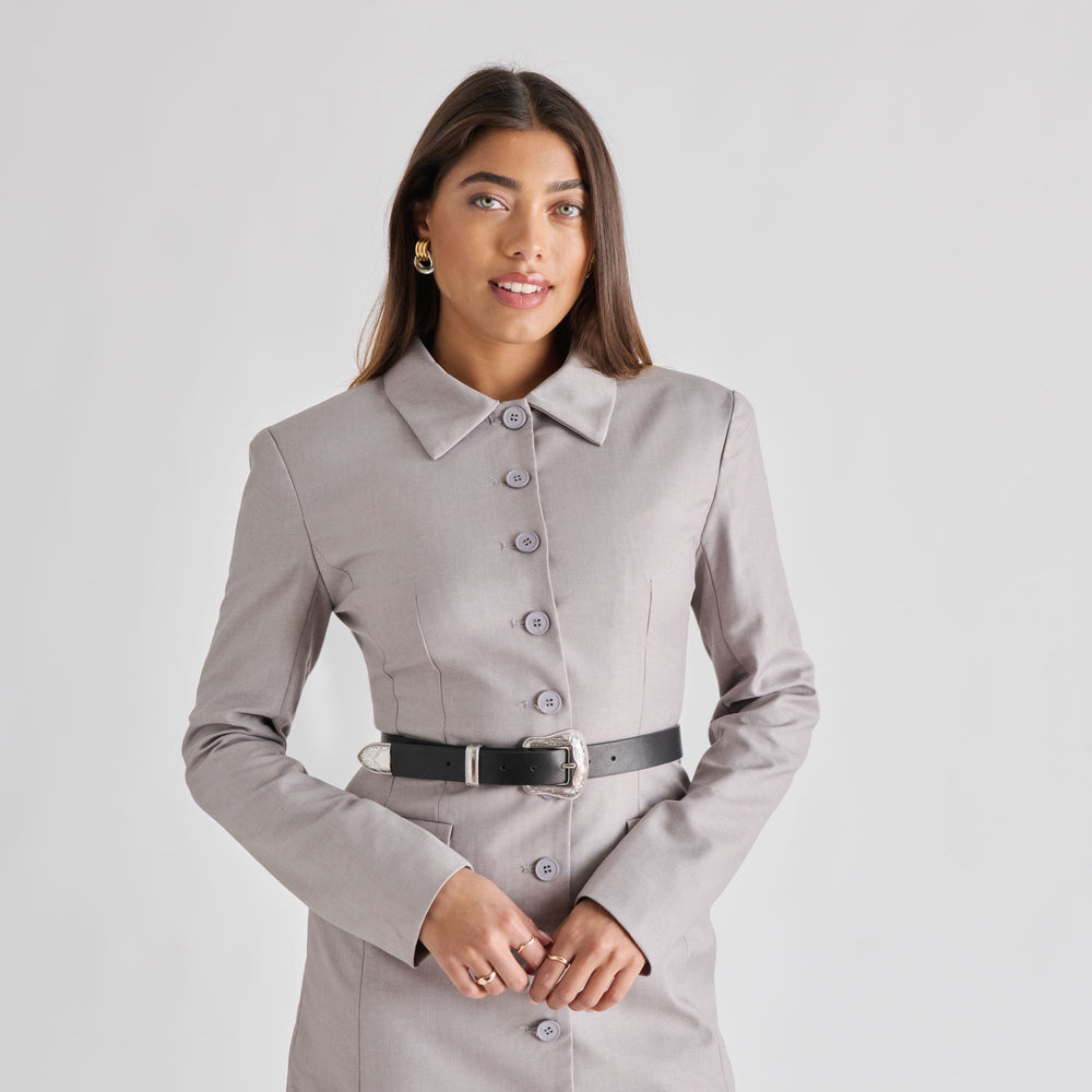 Dolce Vita ACCESSORIES | Vintage Western Black Silver Buckle Belt